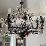 Crystal metal chandelier with grapevines