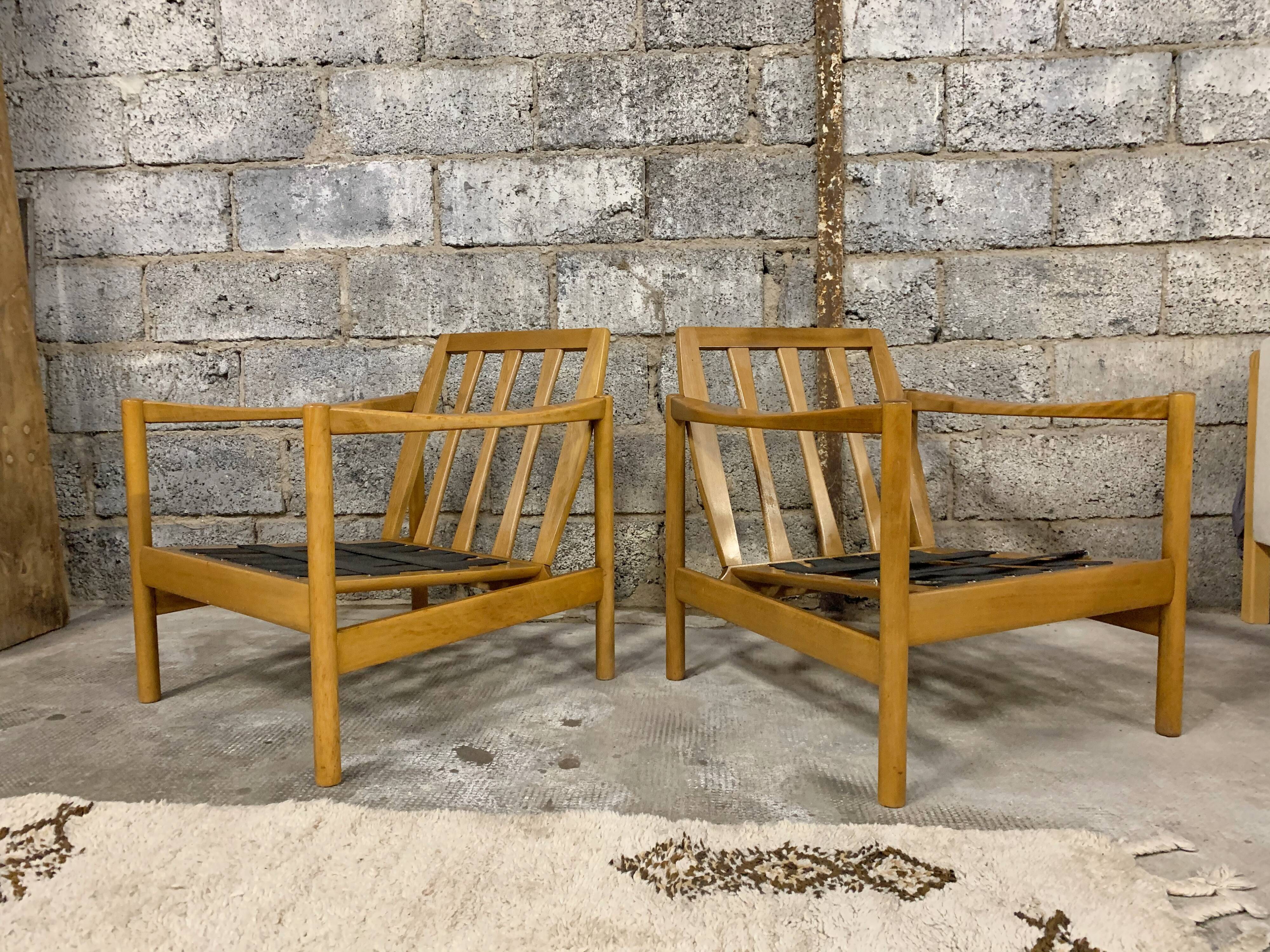 Pair of Scandinavian armchair fabric tiles