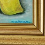 Original European still life oil on panel painting by Hans Haussdal