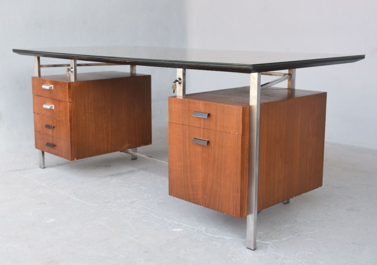 Desk rosewood and chrome 1960s