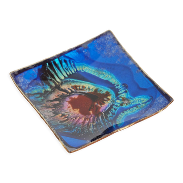 Psychedelic enamelled leather catchall tray