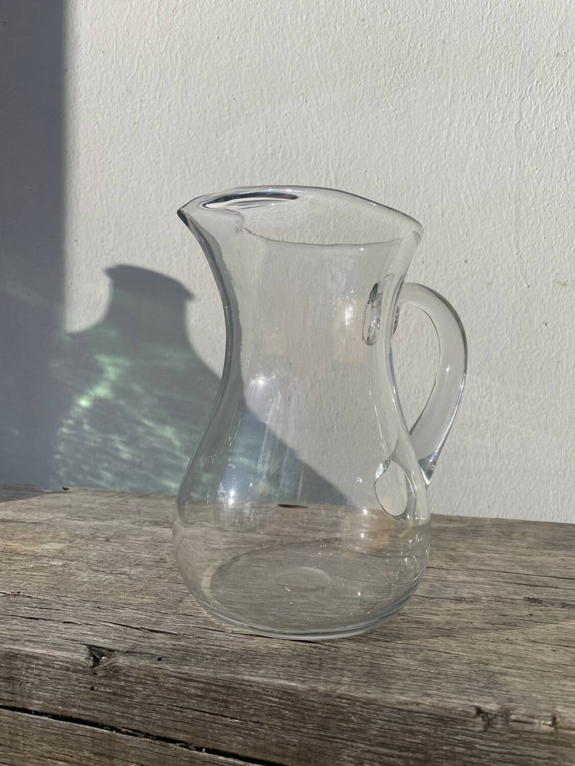 Clear Murano glass pitcher, 1960