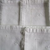6 serviettes a thé anciennes broderie de jours et monogrammes
