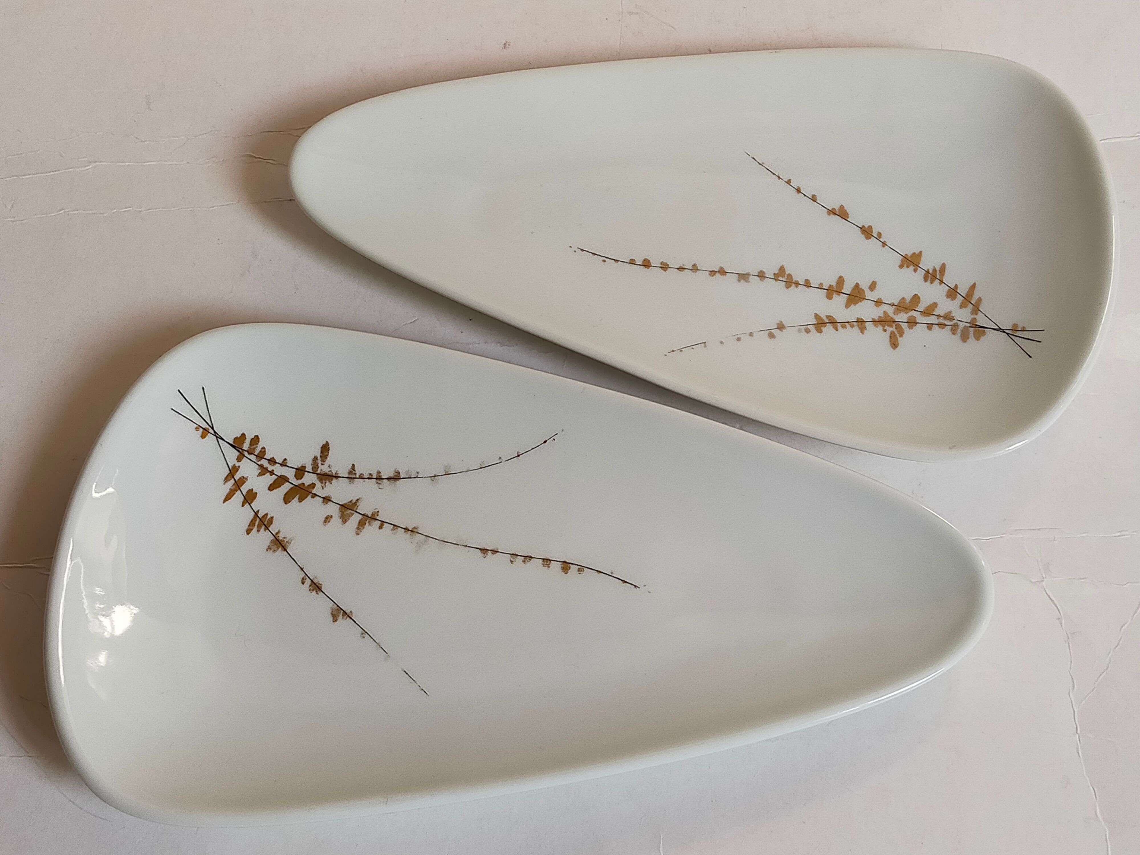 Duo de raviers porcelaine Royal Limoges vintages forme libre