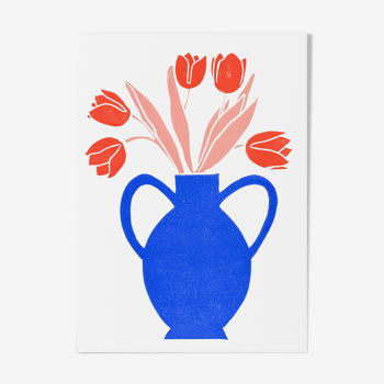 Tulips - Linocut