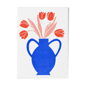 Tulipes - Linogravure