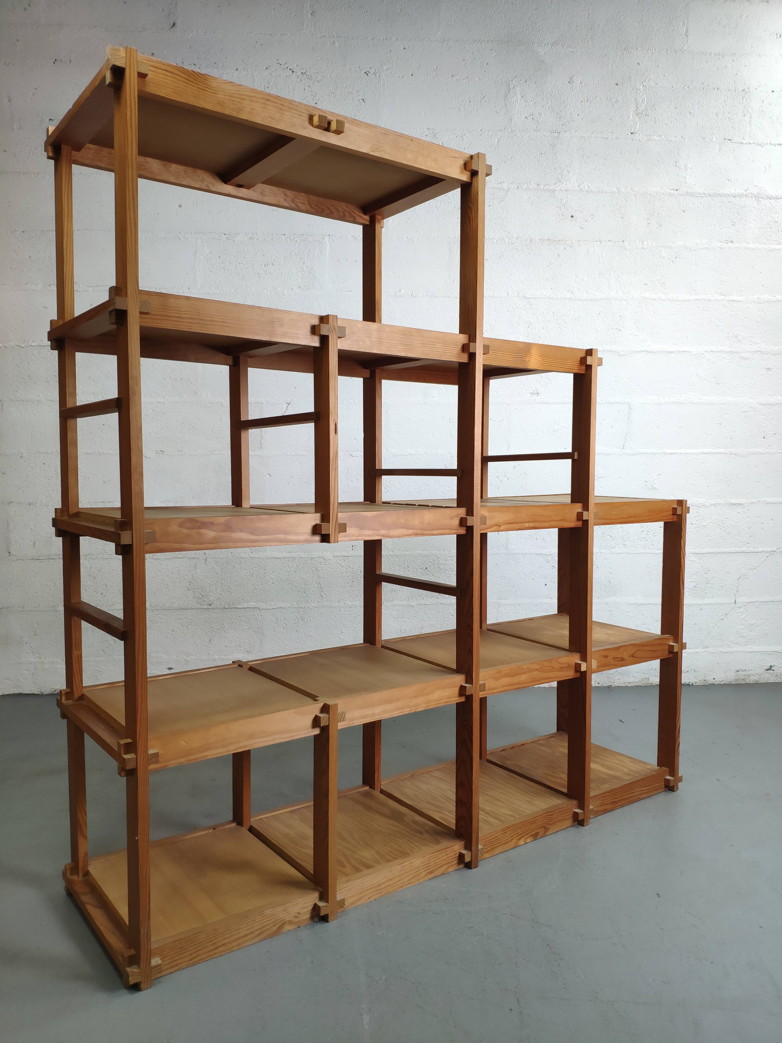 Pine staircase shelf design bauhaus circa 80