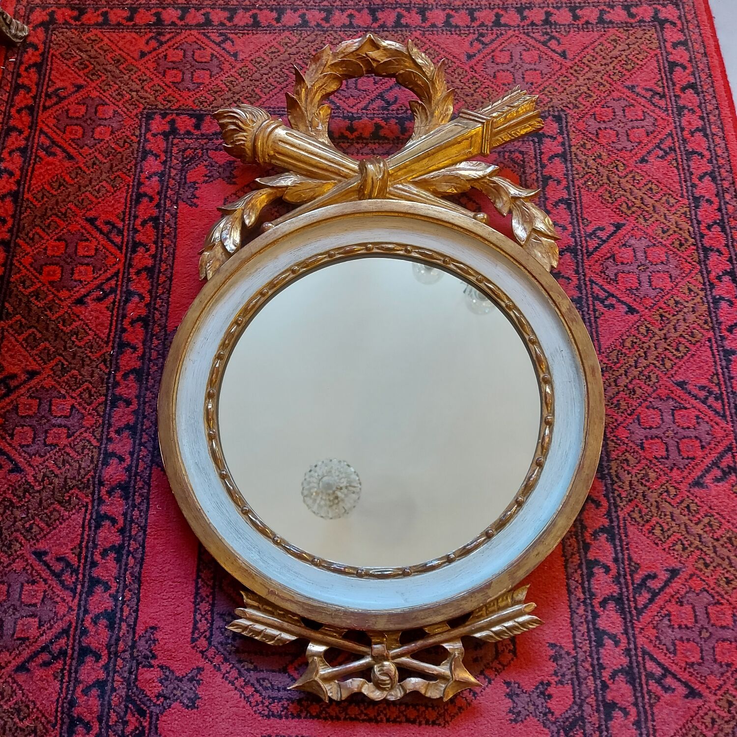 Round mirror in gilded wood Louis XVI style