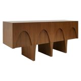 Contemporary Modern Teak and Lemongrass Wood Italian Sideboard
