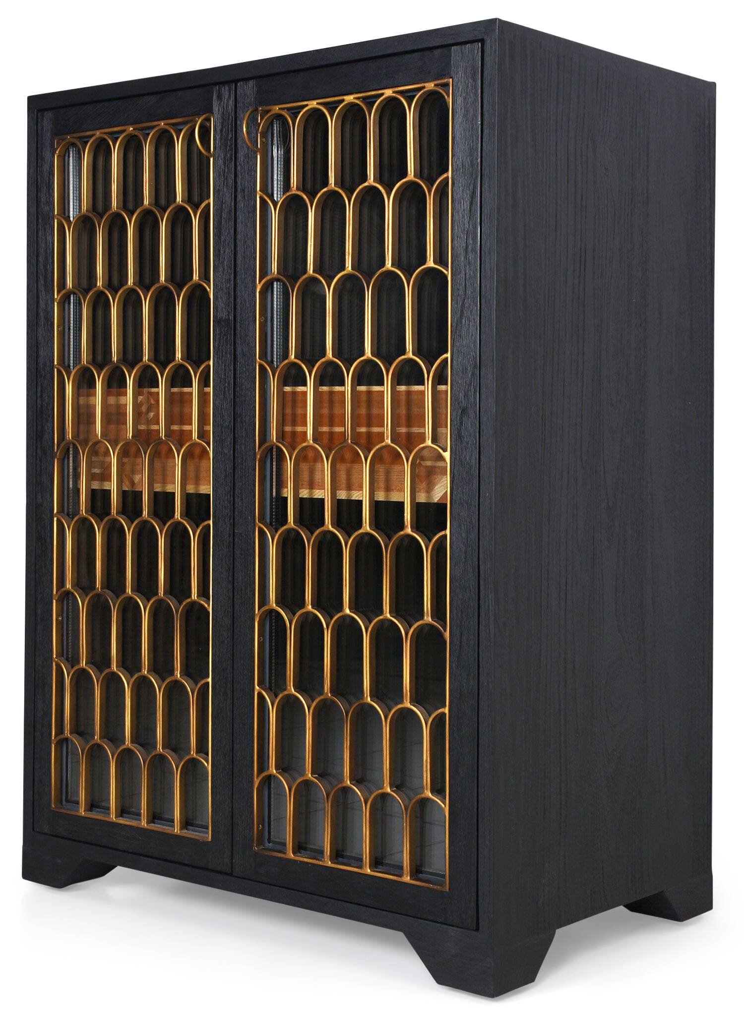 Meuble bar Art Déco bois et métal