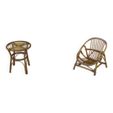 Set de deux mobiliers rotin enfant