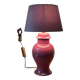 Ceramic and velvet lamp from the 90s