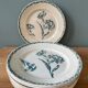 Set of 8 plates Terre de Fer 1900 K.G Lunéville, model "Carnation"