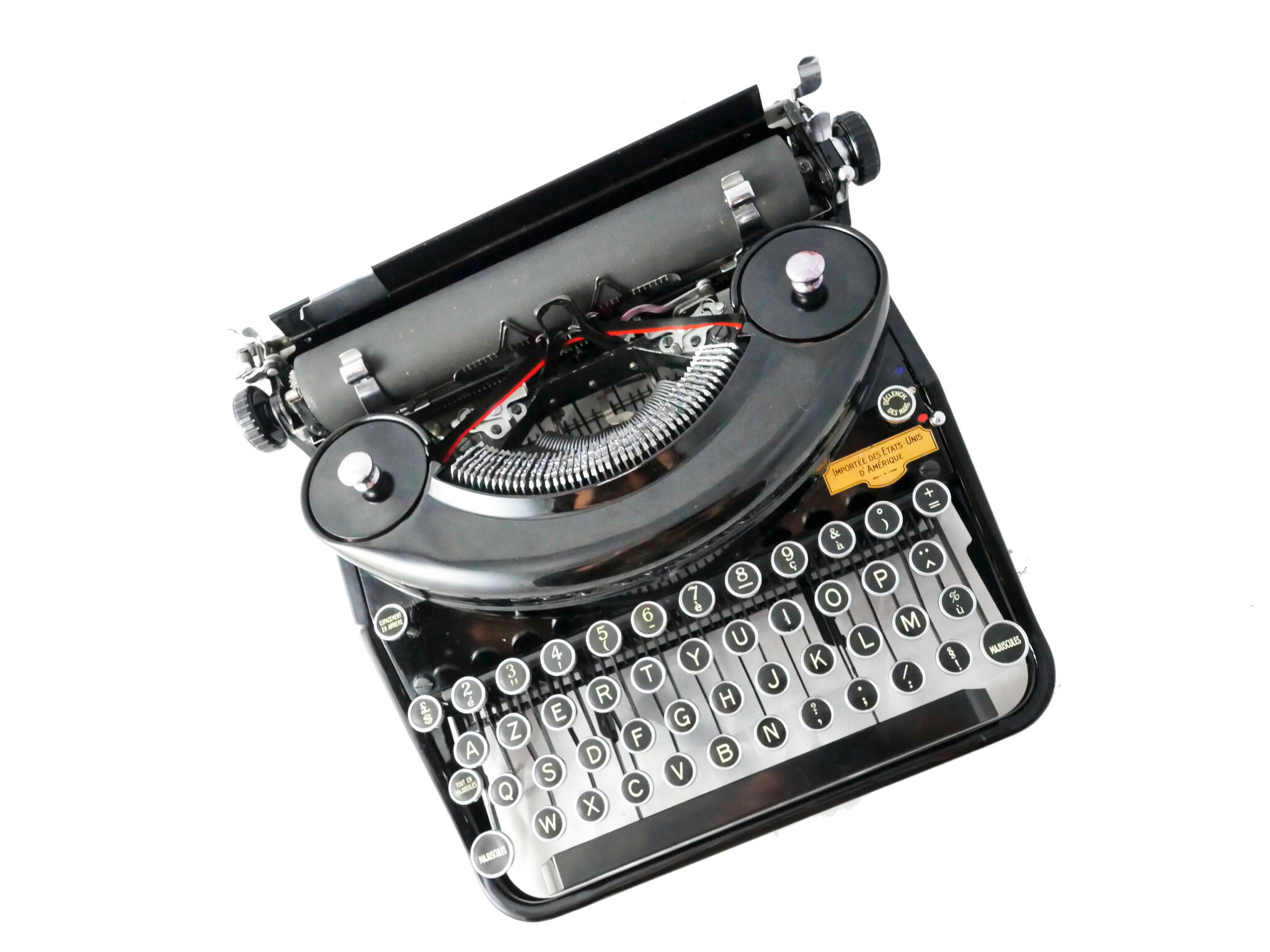 Underwood Noiseless black portable typewriter from 1935 revised new ribbon USA