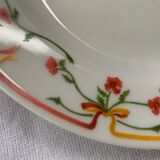 Dessert plate orange-red floral pattern