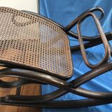 Thonet footrest in curved beech, with original label