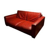 Canapé 2/3 places en cuir rouge Roche Bobois