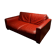 Red leather 2/3-seater sofa by Roche Bobois