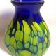Cobalt blue vase with yellow inclusion Height 33 cm