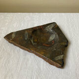 Vintage stone ashtray with orthoceras fossils