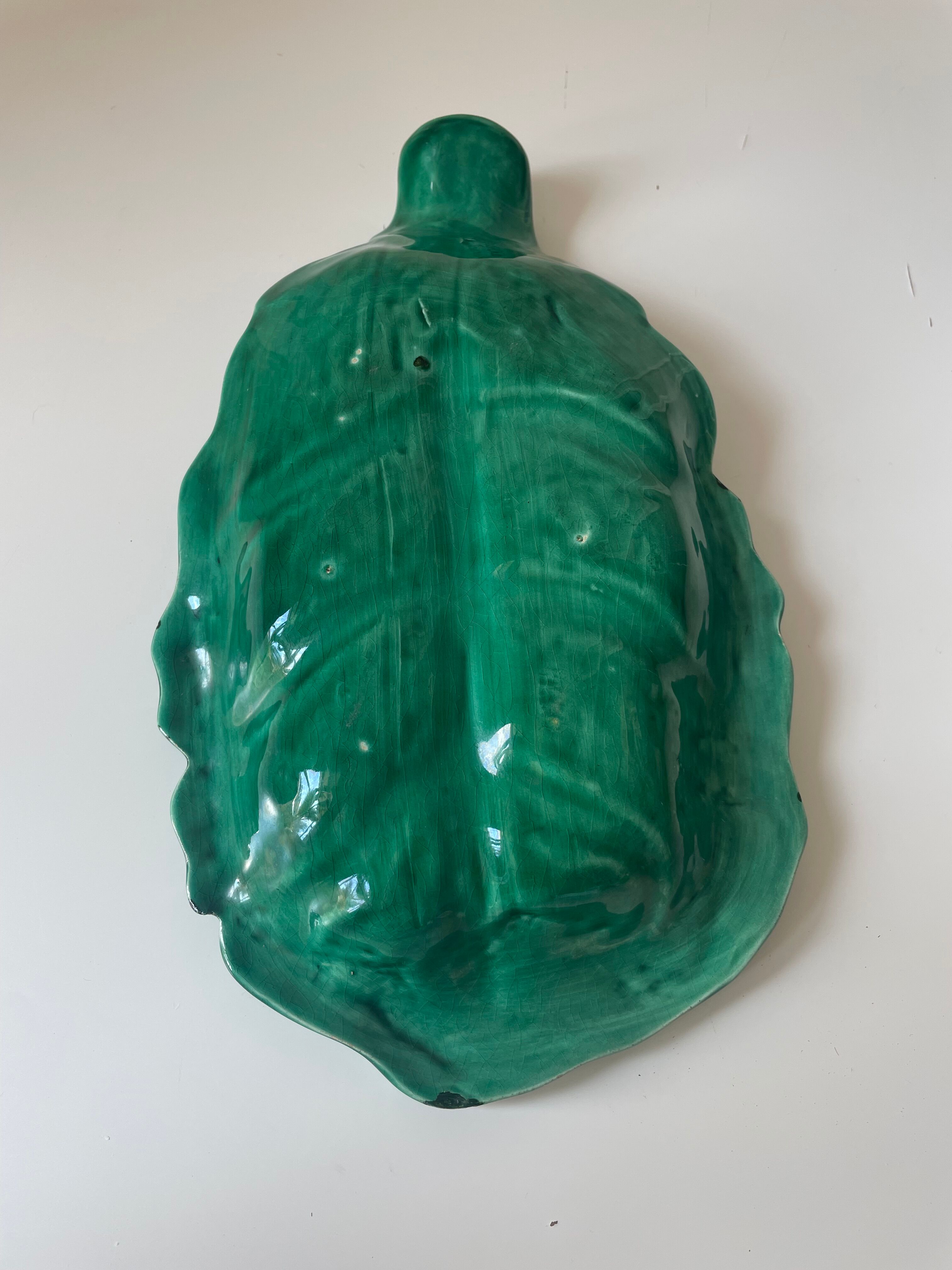 Vallauris ceramic leaf dish