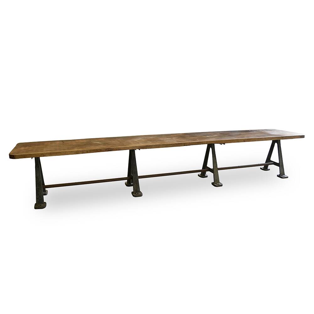 Long industrial refectory table