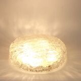 Large round frosted glass ceiling light Murano, Kaiser, Germany, 1970s