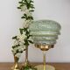 Vintage art deco globe table lamp in green and gold Clichy glass