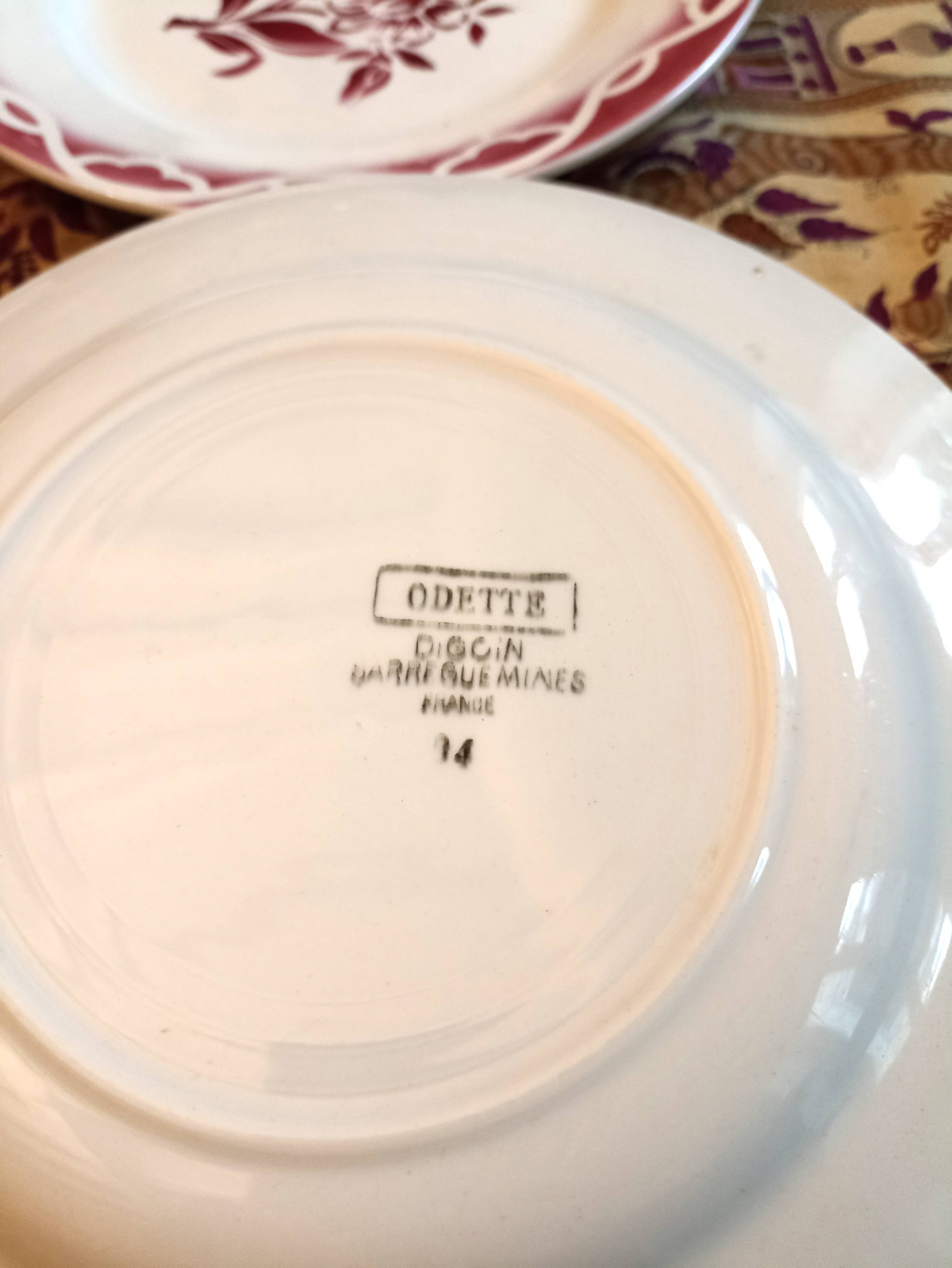 8 old plates sarreguemines
