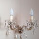 Two sconces 2 glass lights and crystal stamps