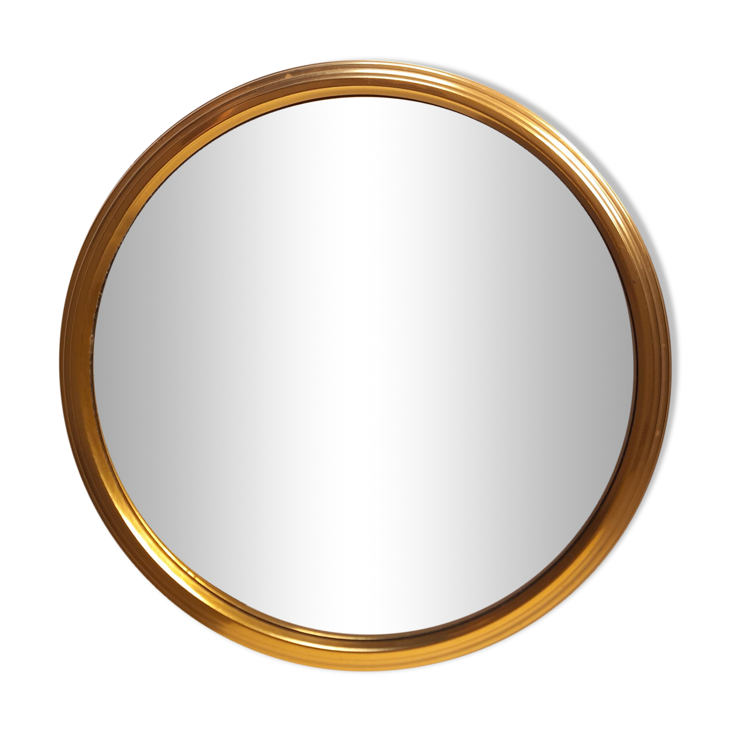 Round mirror tray with gold edge - 1950s