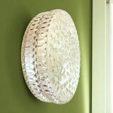 Pair round glass flush mount wall sconces