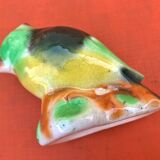 Polychrome ceramic parrot shape