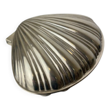 Boîte à bijoux en coquillage, plaqué argent, Italie, vers les années 1980.