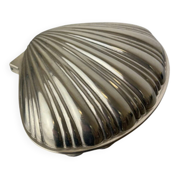 Shell jewellery box, silver plated, Italy, circa 1980s