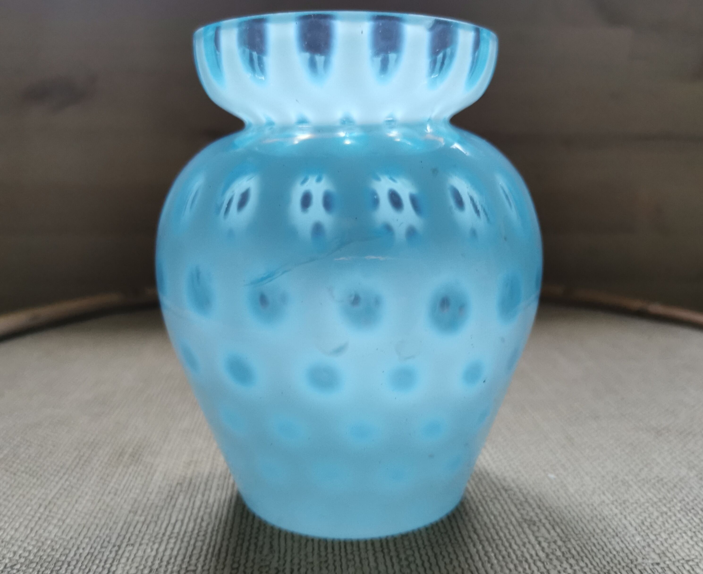 Vintage turquoise glass vase