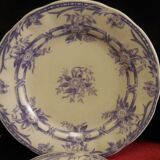 Service de 6 assiettes plates faience Sarreguemines Cérès Mauve Lavande