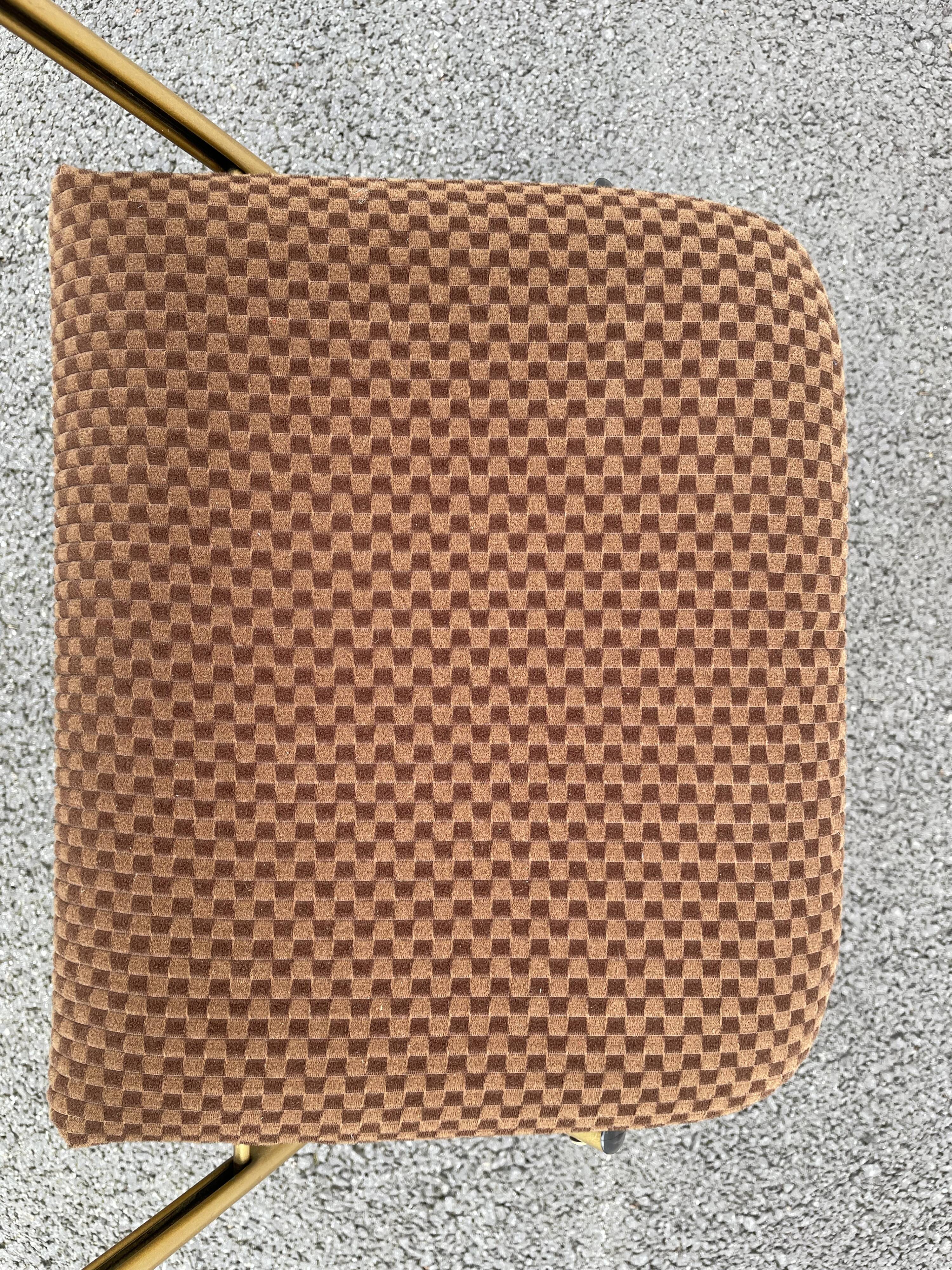 Chaise pliante dorée lafuma velours damier  60/70’s