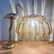 XXL vintage amber glass globe pendant light