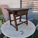 Antique folk art oak table or bedside table