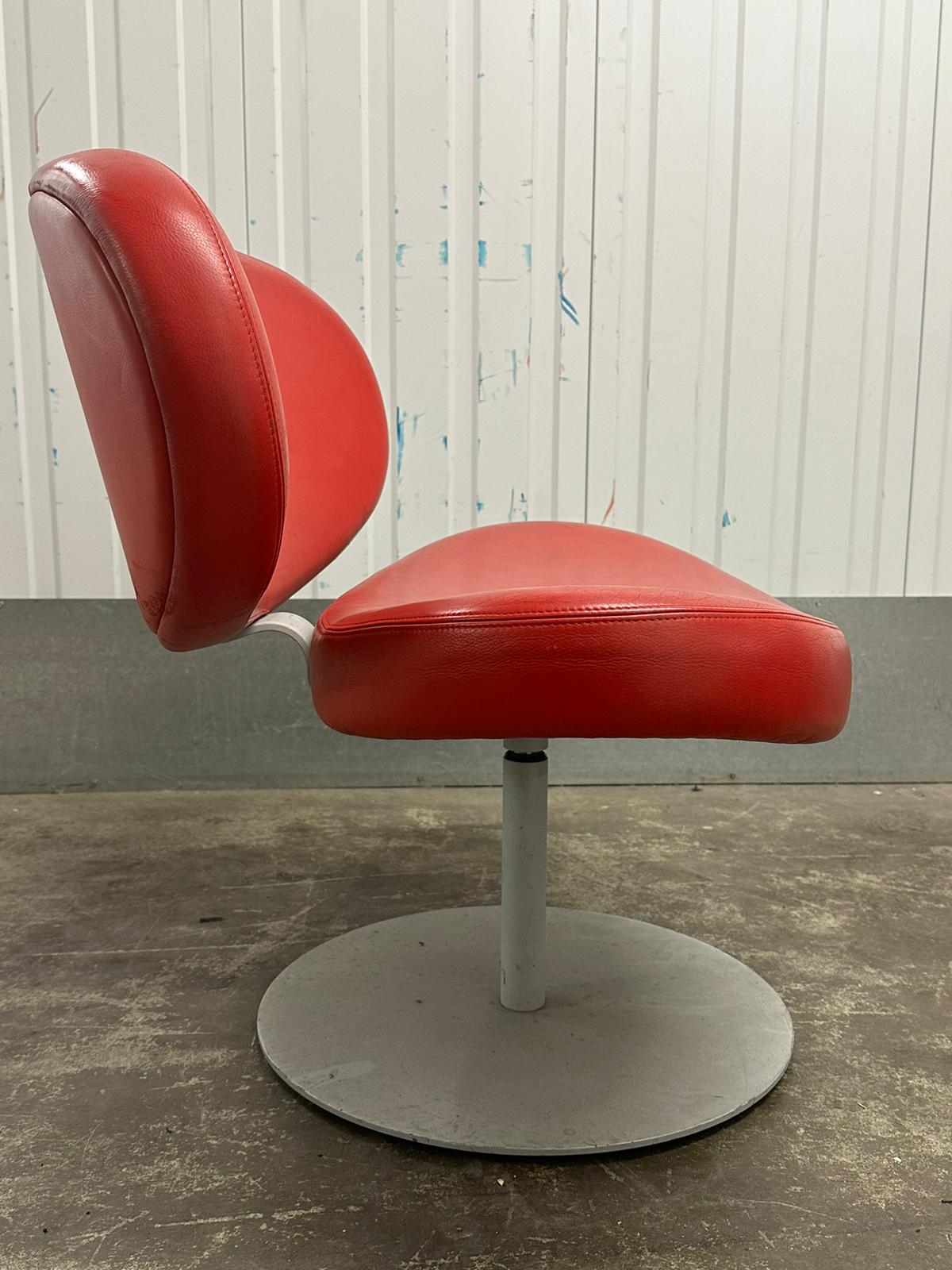 Sunset armchair by Christophe Pillet edited by Capellini in red leather