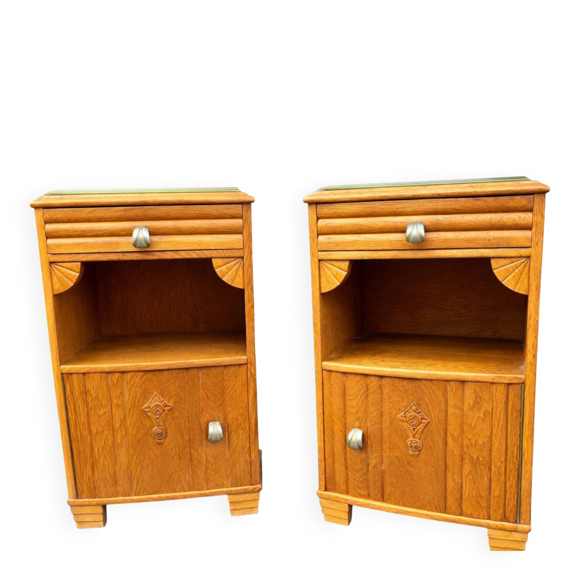 Paire de chevets Art Deco vintage 1950s