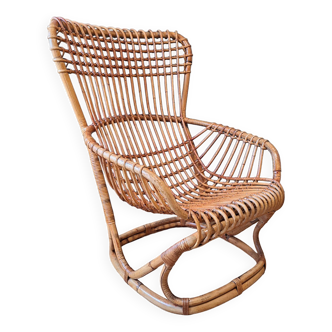 Fauteuil en rotin par Tito Agnoli