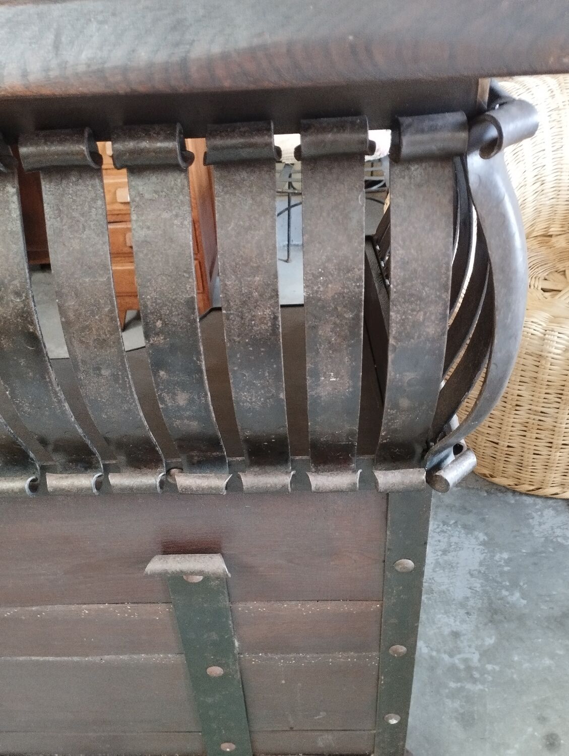 Wood and steel bar counter