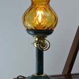 Lampe unique en verre ambré recyclé