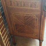 Louis XVI style chest of drawers, spinning top legs - transition style marquetry