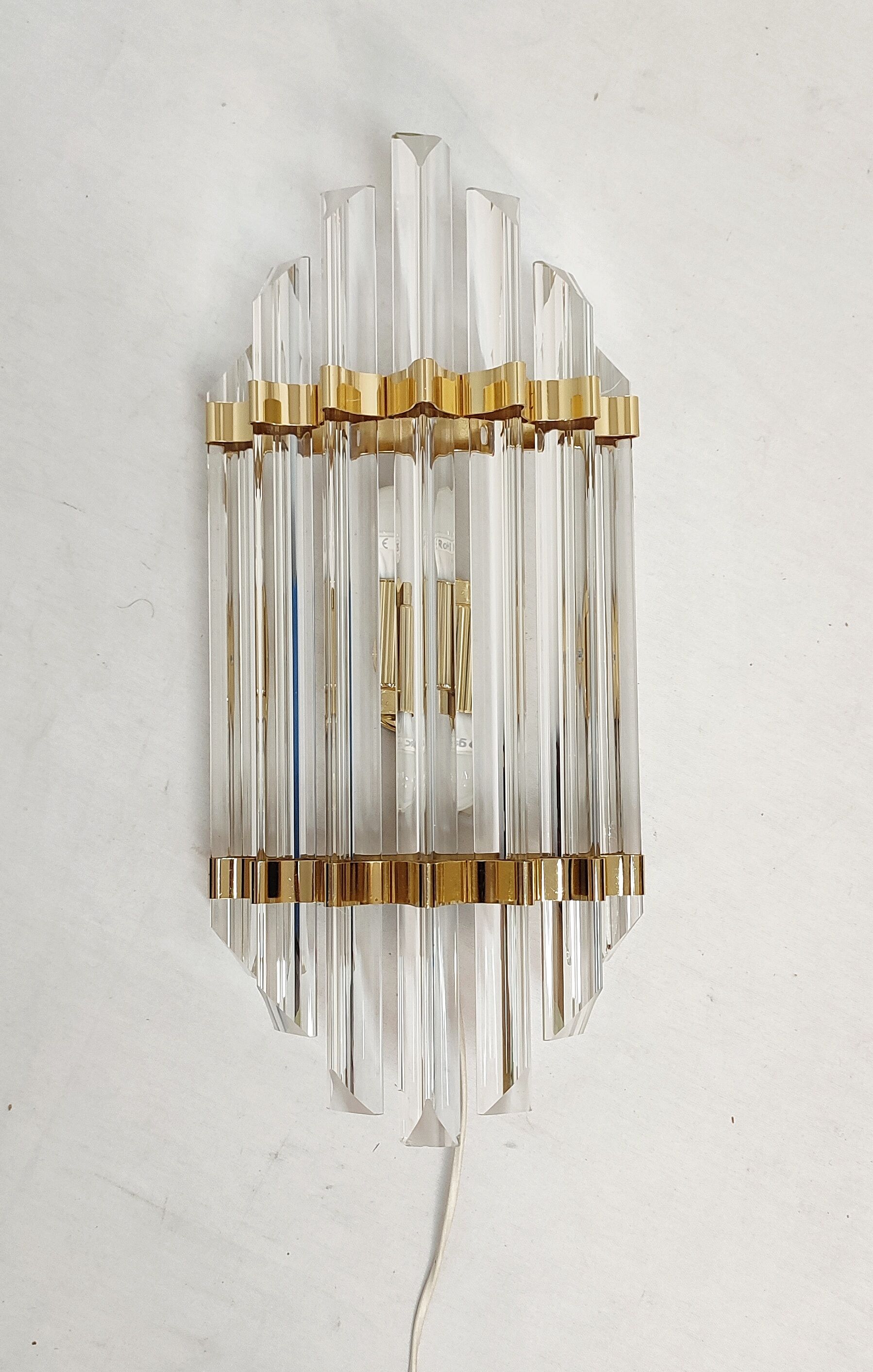 Wall lamp "Venini" of crystals. Italy, 1970s.