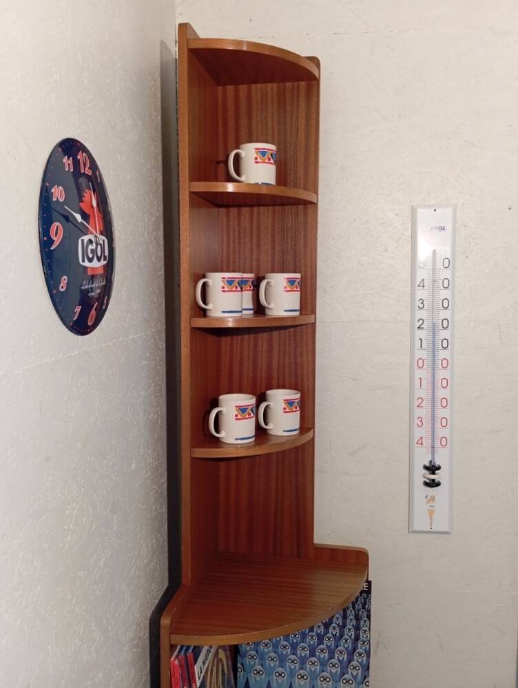1960s teak corner shelf unit