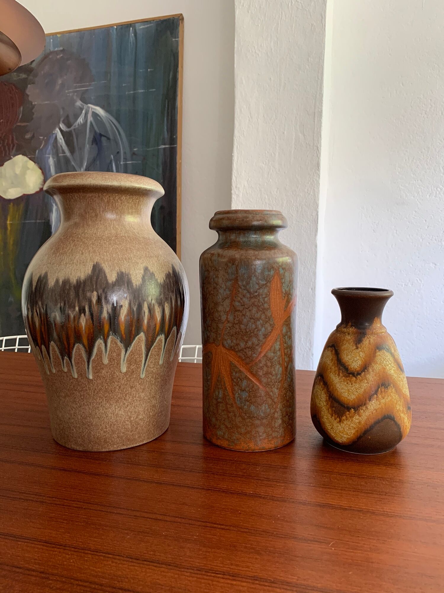 Trio de vases céramique vintage années 50-60