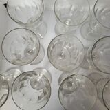 Set of 10 faceted wine or water glasses